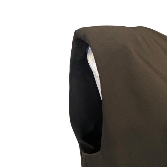 Zara Black Polyester Stretch Cap Sleeve Shift Boxy Mini Dress Size Large LBD - Picture 12 of 16